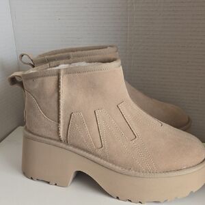 UGG CLASSIC ULTRA MINI HEIGHTS HICKORY PLATFORM BOOTS SIZE 10